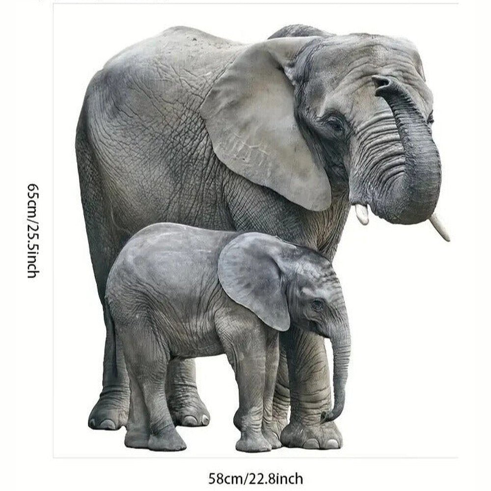 Realistic Elephant 3D Wall Decal 25.5" x 22.8" NEW! Home & Garden:Home Décor:Decals, Stickers & Vinyl Art Style Your Walls